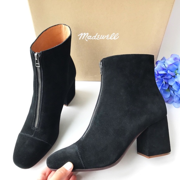 Madewell Shoes - NWB MADEWELL Front Zip Suede Heeled Ankle Boots 10